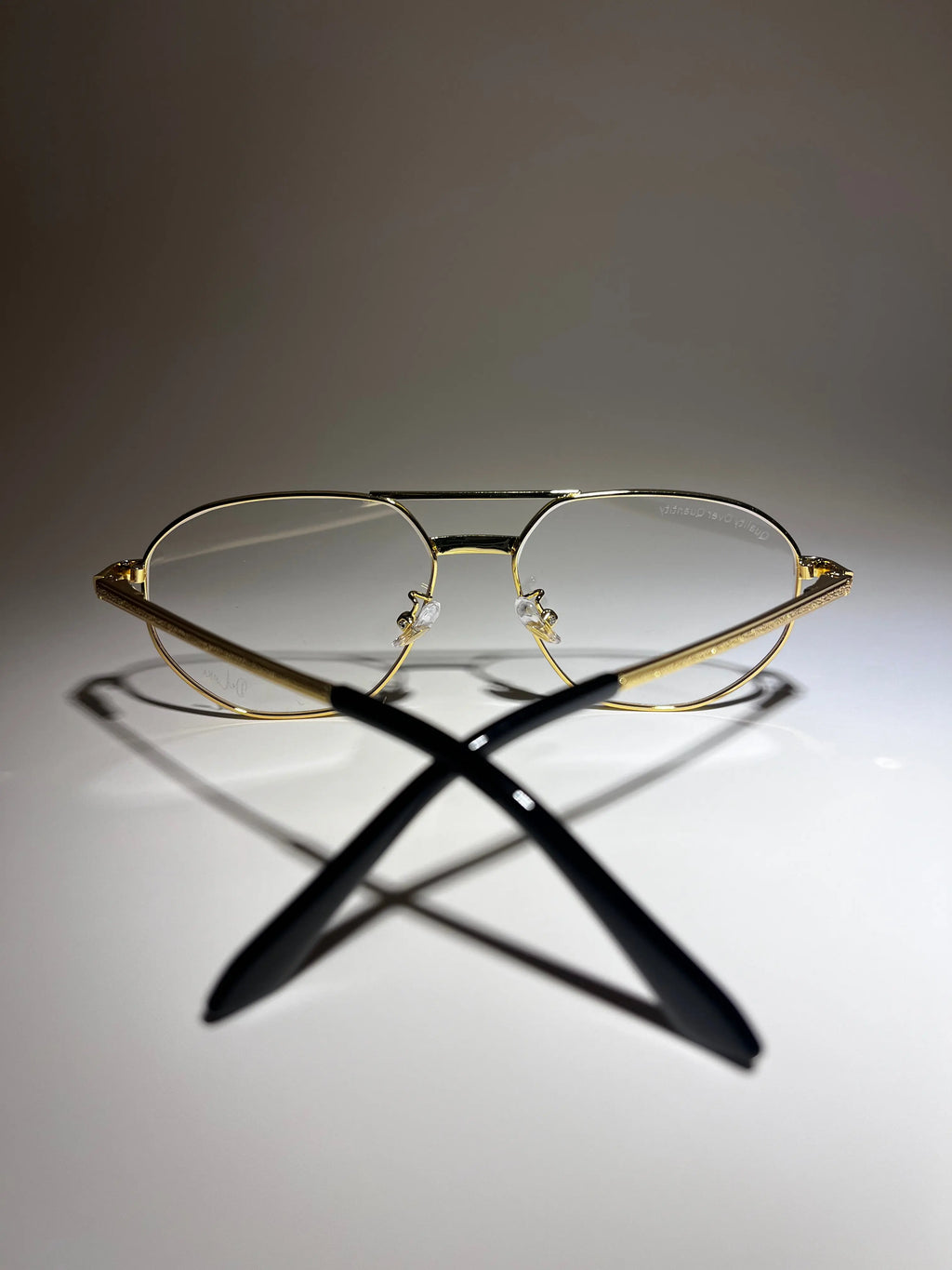 Oval - Gold Clear Glasses - DeLuxe YUL