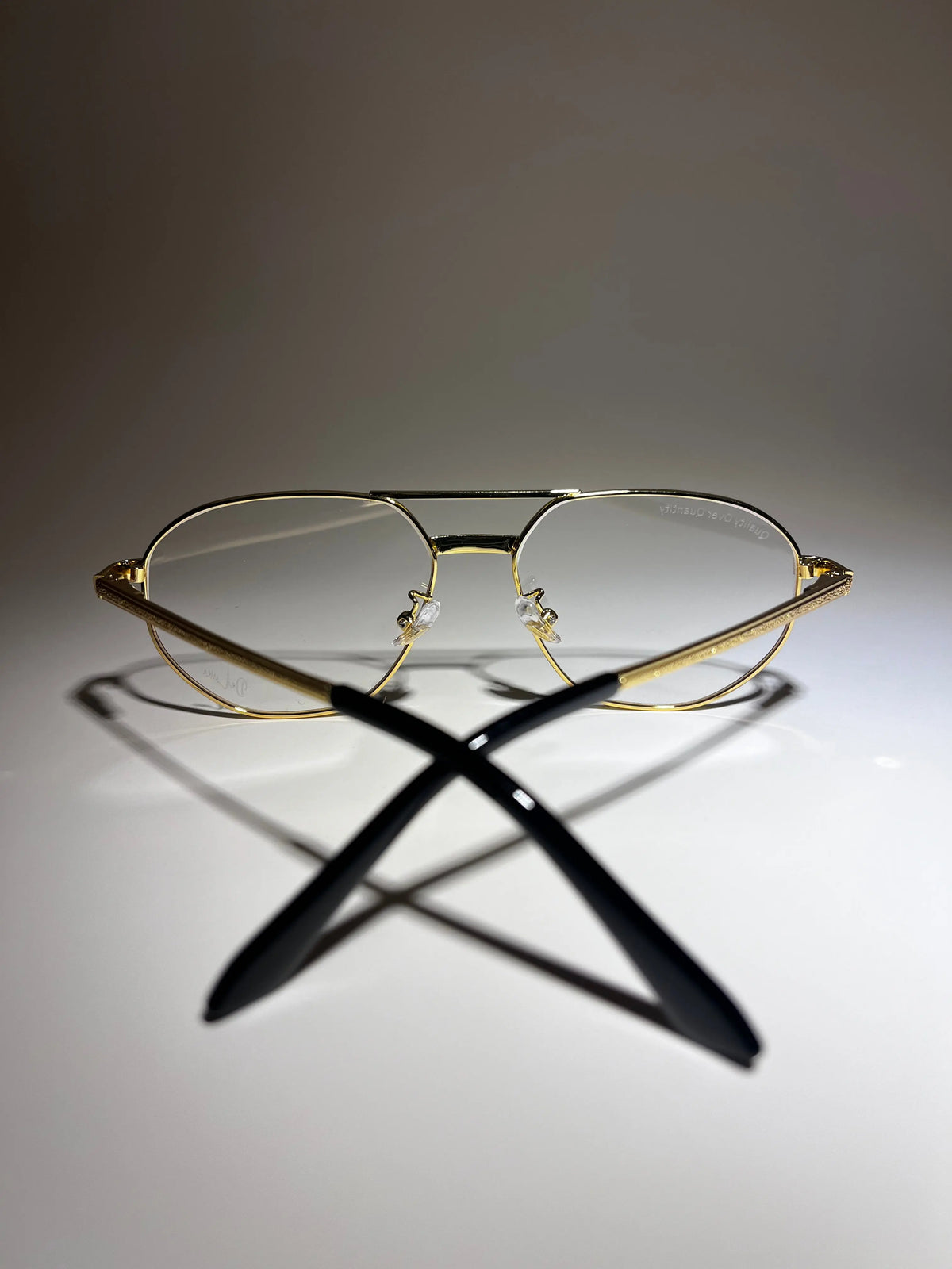 Oval - Gold Clear Glasses - DeLuxe YUL
