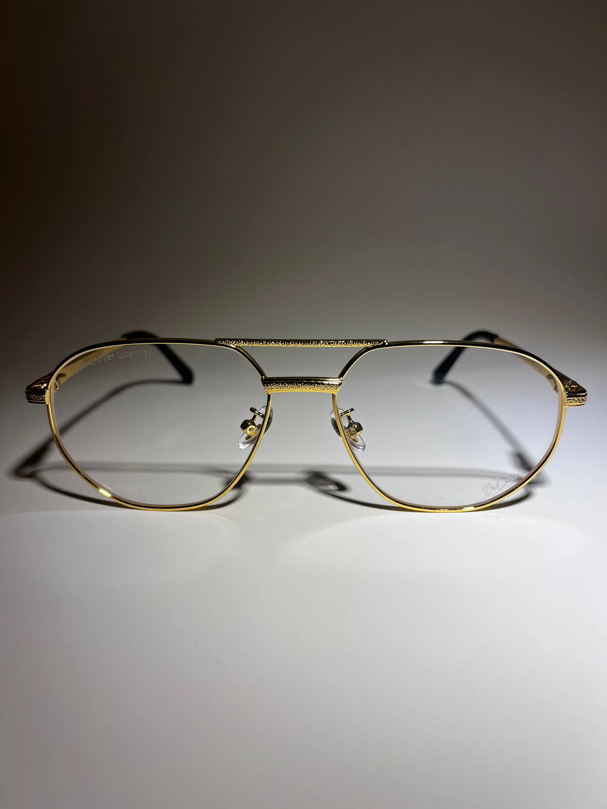 Oval - Gold Clear Glasses - DeLuxe YUL