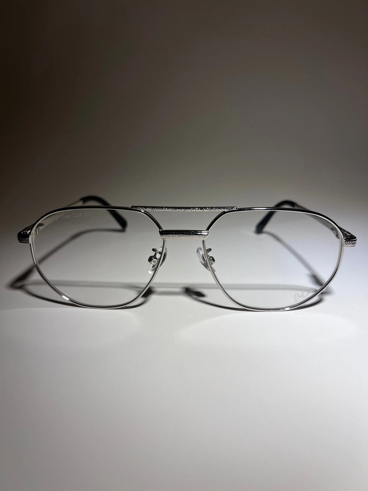 Oval - Silver Clear Glasses - DeLuxe YUL